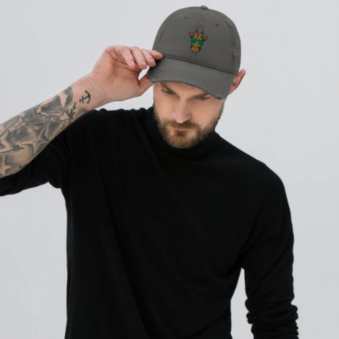 Giraffe Embroidered Distressed Baseball Hat-Unisex